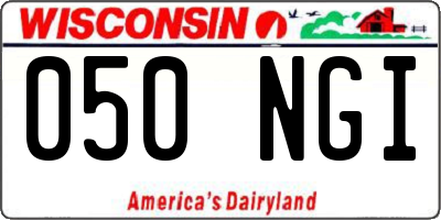 WI license plate 050NGI