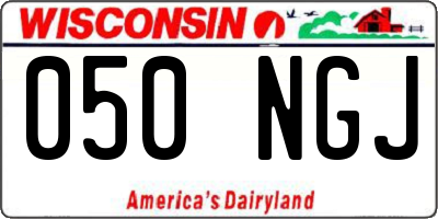 WI license plate 050NGJ