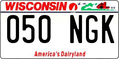 WI license plate 050NGK