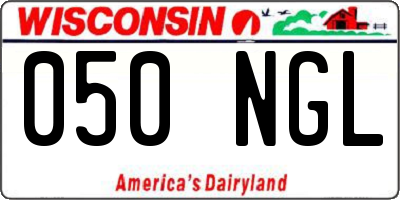 WI license plate 050NGL