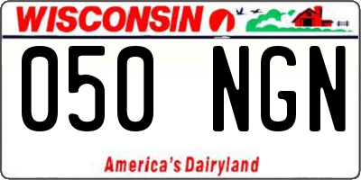 WI license plate 050NGN