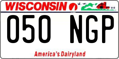WI license plate 050NGP