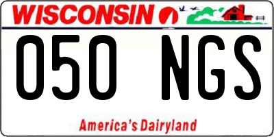 WI license plate 050NGS