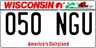 WI license plate 050NGU