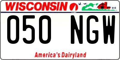 WI license plate 050NGW