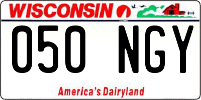 WI license plate 050NGY