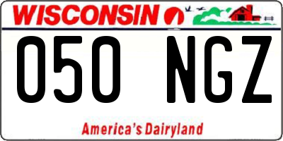 WI license plate 050NGZ