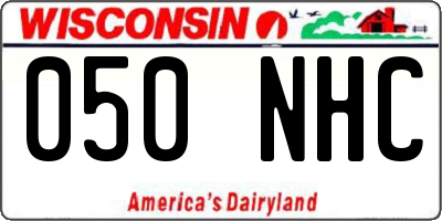 WI license plate 050NHC