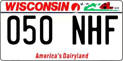 WI license plate 050NHF