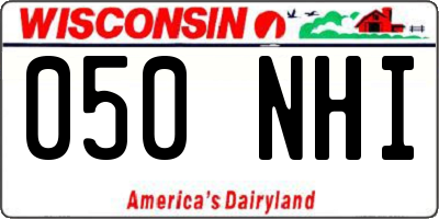 WI license plate 050NHI