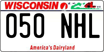 WI license plate 050NHL