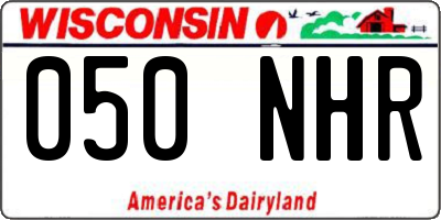WI license plate 050NHR