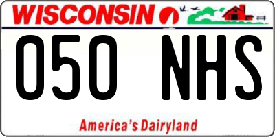 WI license plate 050NHS