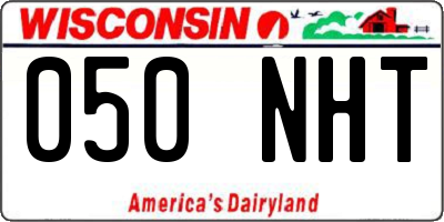 WI license plate 050NHT