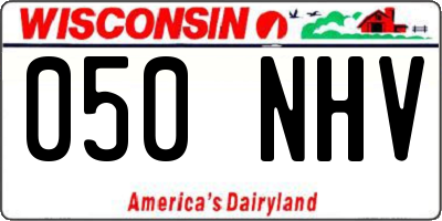 WI license plate 050NHV