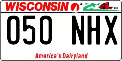 WI license plate 050NHX