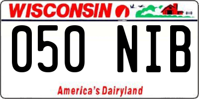 WI license plate 050NIB