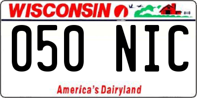 WI license plate 050NIC