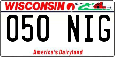 WI license plate 050NIG