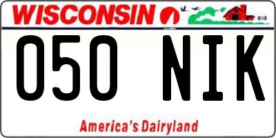 WI license plate 050NIK