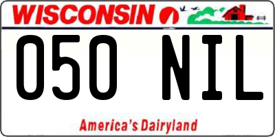 WI license plate 050NIL