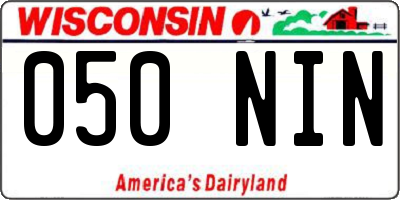 WI license plate 050NIN