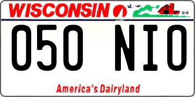 WI license plate 050NIO