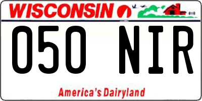 WI license plate 050NIR