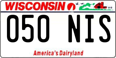 WI license plate 050NIS