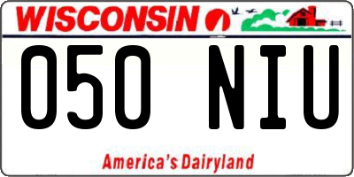 WI license plate 050NIU