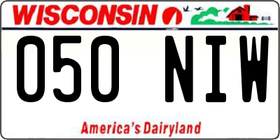 WI license plate 050NIW