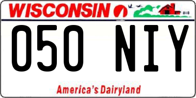 WI license plate 050NIY