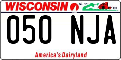 WI license plate 050NJA