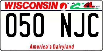 WI license plate 050NJC