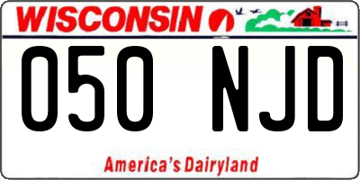 WI license plate 050NJD