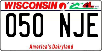 WI license plate 050NJE