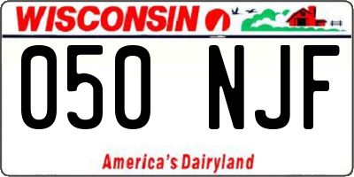 WI license plate 050NJF