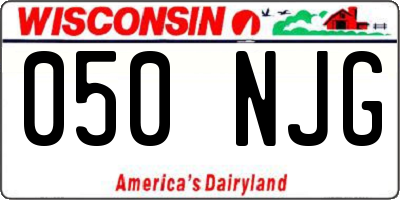 WI license plate 050NJG