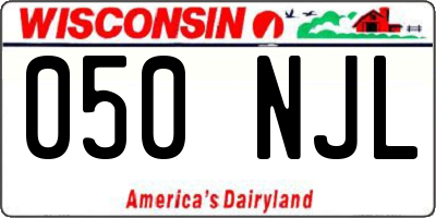 WI license plate 050NJL