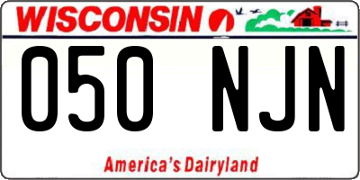 WI license plate 050NJN