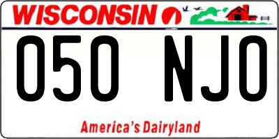 WI license plate 050NJO