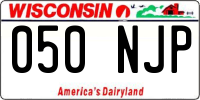 WI license plate 050NJP