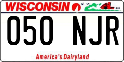 WI license plate 050NJR