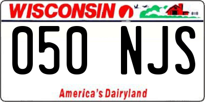 WI license plate 050NJS