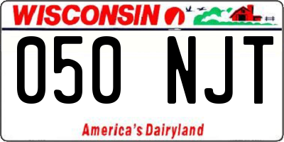 WI license plate 050NJT