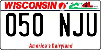 WI license plate 050NJU
