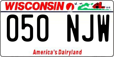 WI license plate 050NJW