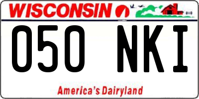 WI license plate 050NKI