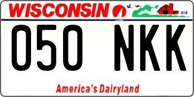 WI license plate 050NKK