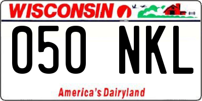 WI license plate 050NKL